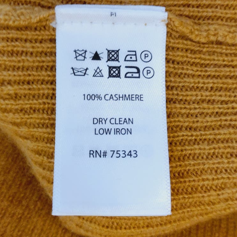 Women's 100% Cashmere Mustard Yellow Tahari Sweater - Picture 12 of 13